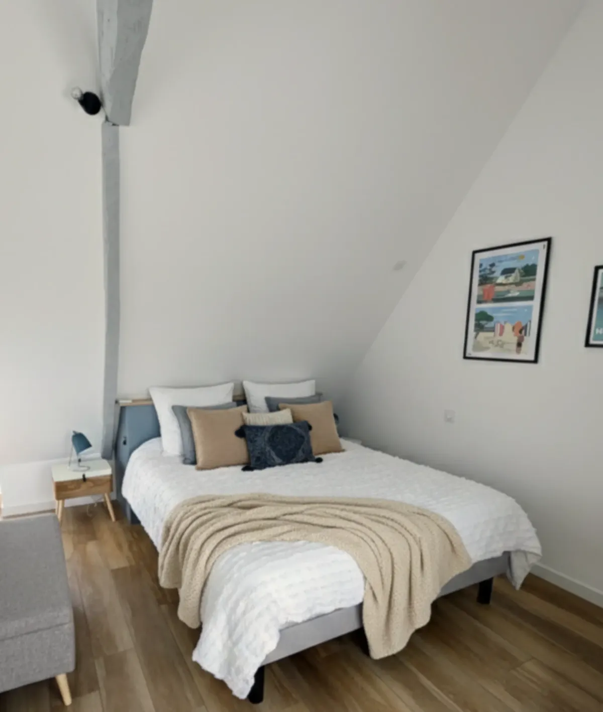 Maison de vacances Île d'Arz - Combles ouverts fenêtre de toit vue mer